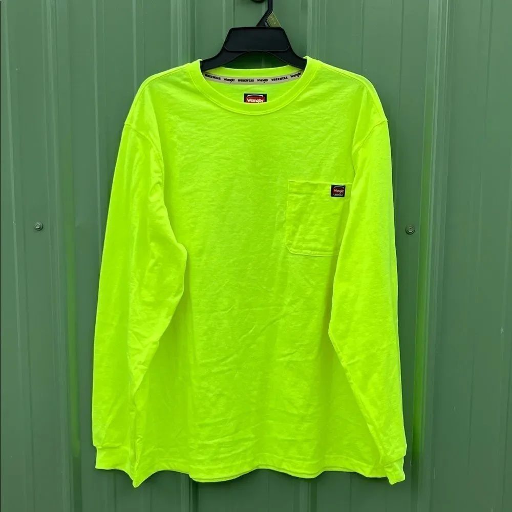 Wrangler Workwear Men's Long Sleeve Heavyweight Pocket T-Shirt Size XL